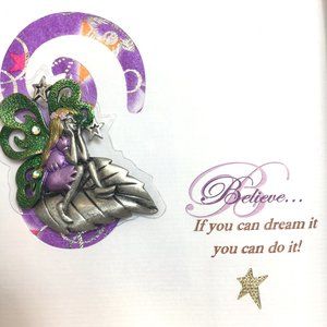 Patricia Dash Fairy "Believe" Brooch & Blank Card Vtg